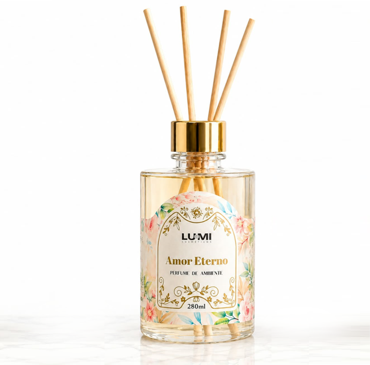 Perfume de Ambiente 280 ml com Varetas – Amor Eterno
